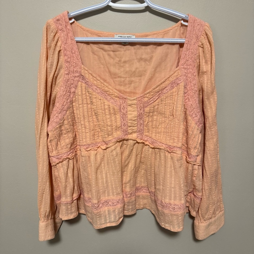 American Eagle Peach Babydoll Top - Women’s XL - Picture 3 of 9